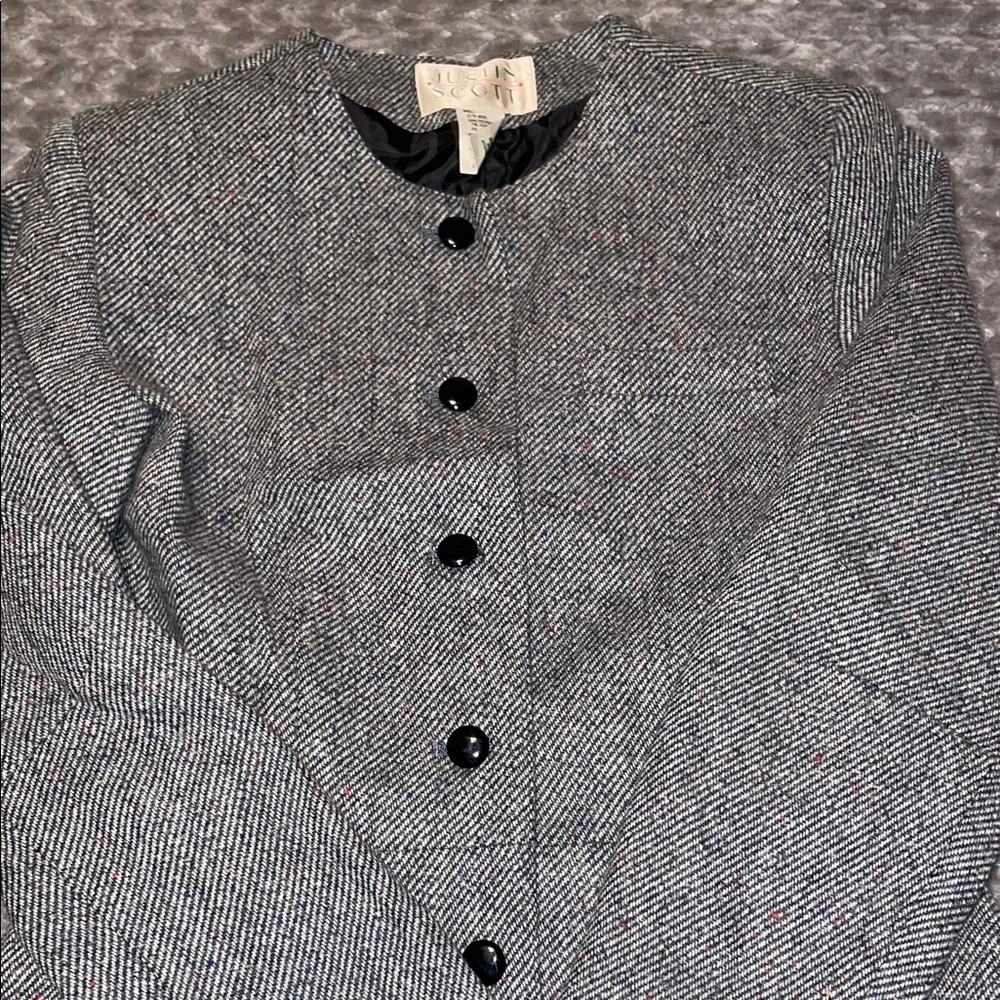Justin‎ Scott Vintage Wool Lined Blazer.  Size 5/6.  Flair waist. Multi color.